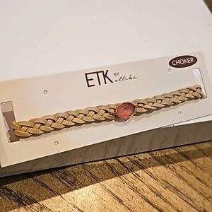 Tan and pink choker NWT